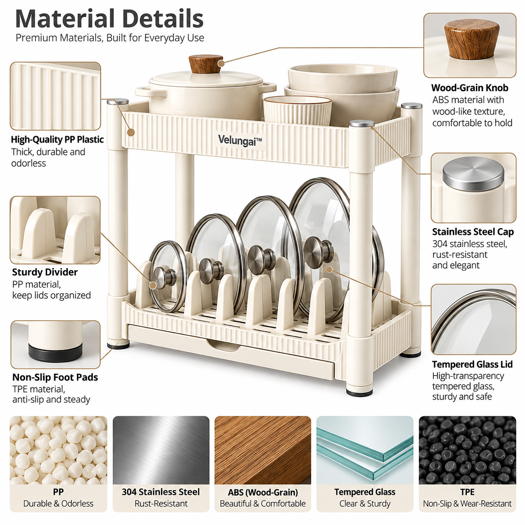 Velungai™ 2-Tier Kitchen Countertop Organizer Rack