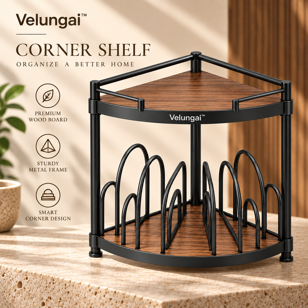 Velungai™ 2-Tier Corner Kitchen Countertop Organizer