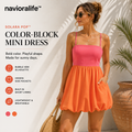 navioralife™ Women’s Solara Pop Color-Block Bubble-Hem Mini Dress