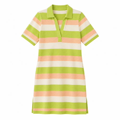 navioralife™ Women’s Citrus Coast Striped Knit Polo Dress