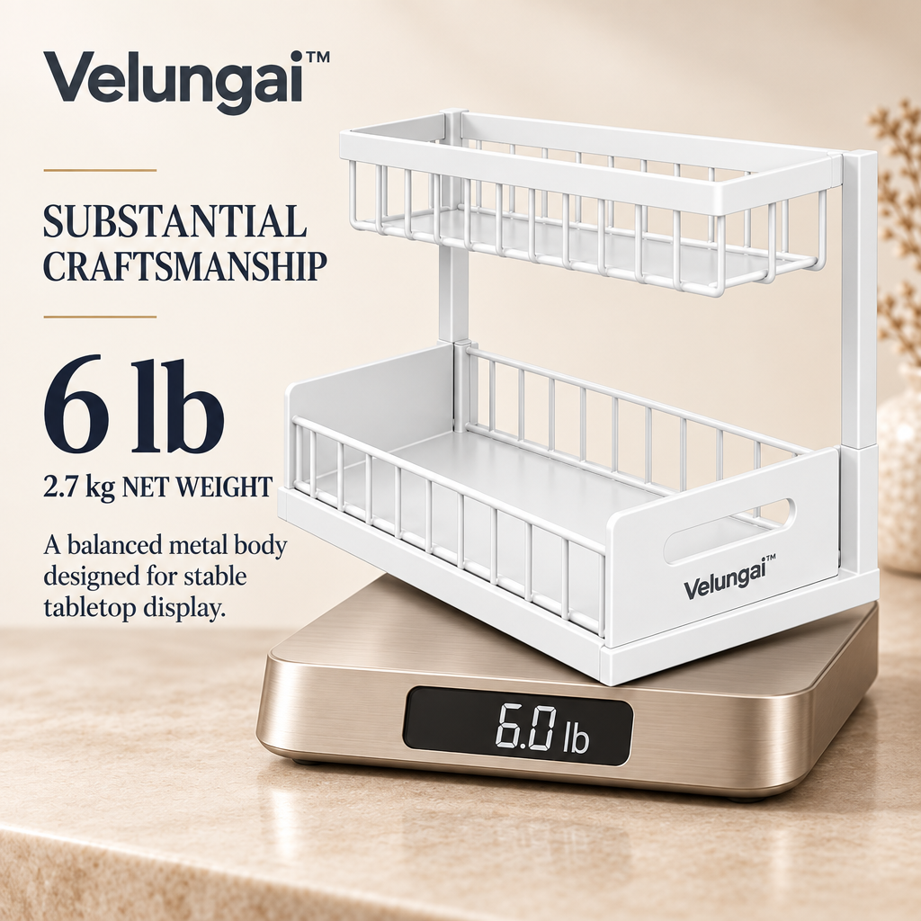 Velungai™ Modern Multi-Purpose Home Storage Organizer for Kitchen Countertops and Everyday Essentials