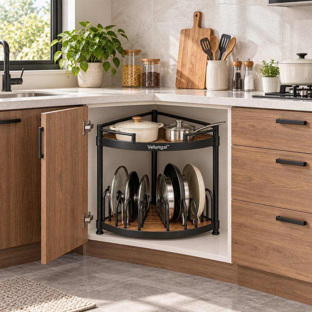 Velungai™ 2-Tier Corner Kitchen Countertop Organizer