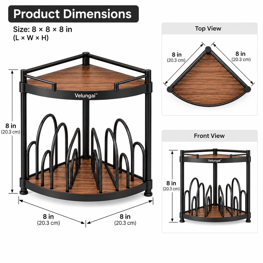 Velungai™ 2-Tier Corner Kitchen Countertop Organizer
