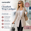 navioralife™ Women’s CloudSoft Wrap Cardigan with Hidden Travel Pockets
